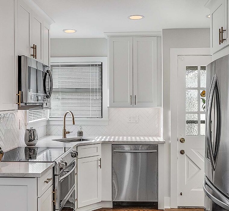 Seattle country kitchen remodel with farmhouse sink and wood countertops